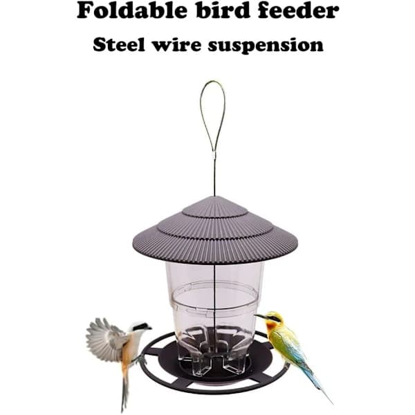 Fuglefoderautomat, udendørs lampe fuglefoderautomat, vandtæt fuglefoderautomat, hængende fuglefoderautomat til hjem, terrasse, lygtepæl