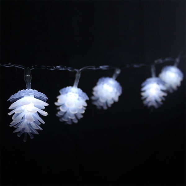 Solar utendørs String Lights Pine Cone String Lights for hage blue 20 lights