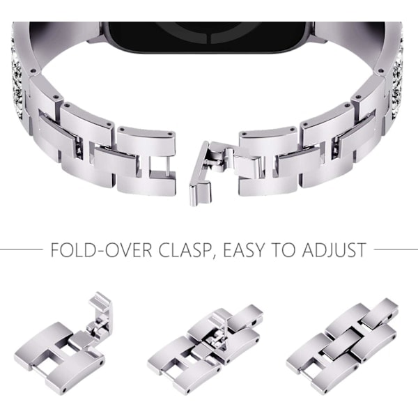 Paris Kompatibel med Apple Watch Armbånd 38mm 40mm 41mm, Dame Krystal Diamant Udskiftningsarmbånd til iWatch Serien
