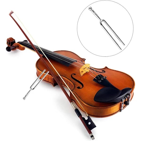 3 stemmegafler i aluminiumslegering til violininstrumenter (sølv)