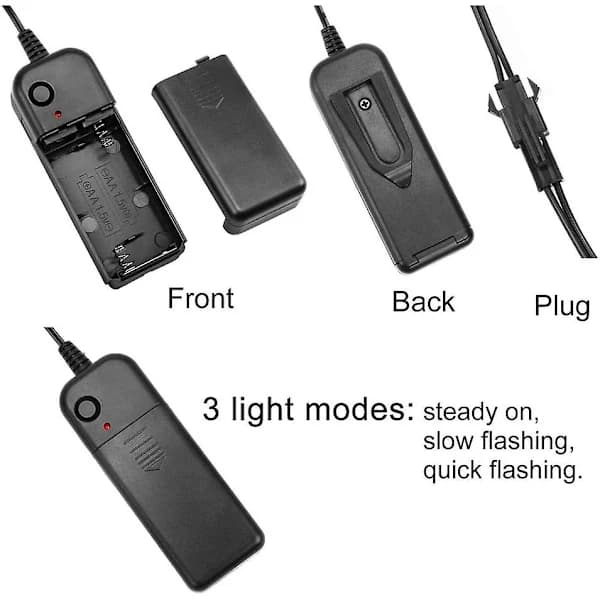 Lysende LED-briller Nyhet Selvlysende briller Batterikontroll med 4 moduser Justerbar El Wire Neon