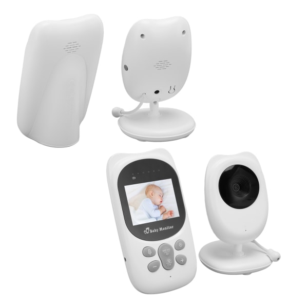 Video Babyalarm 2,4 tommer skærm 2 Way Talk 150m rækkevidde Farve Night Vision Babyalarm kamera med vuggeviser 100?240V EU-stik