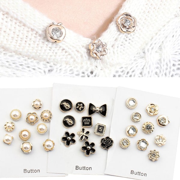 30 stk gratis sy-perle strass knap