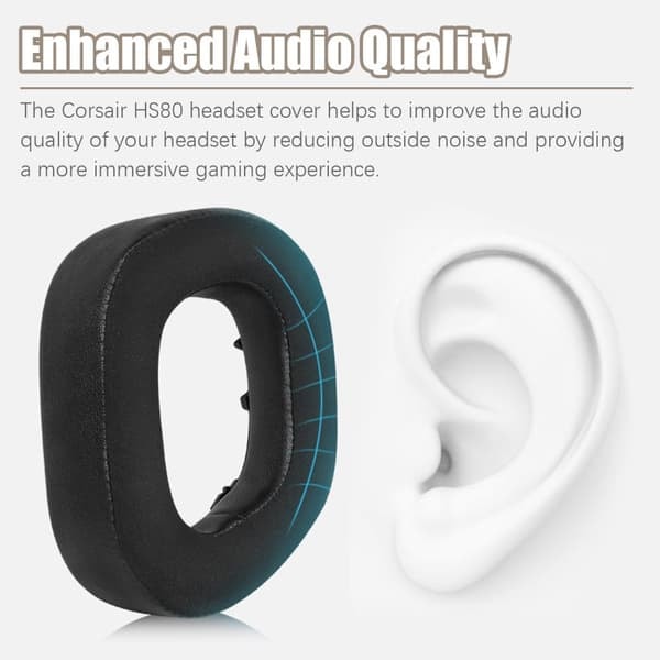 Kjølende gel øreputer for Corsair HS80 hodetelefoner—pa