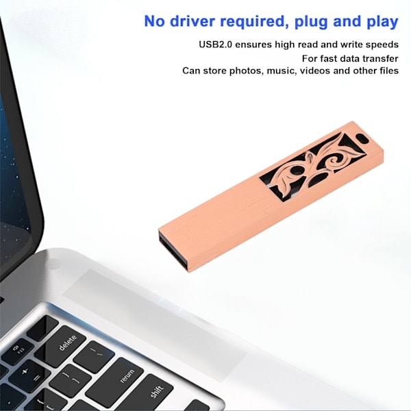 USB-nøgle 16GB/32G/64G/128G Tommelfinger Metal 2.0 Bærbar Vandtæt Metal Lagringshukommelse 128GB