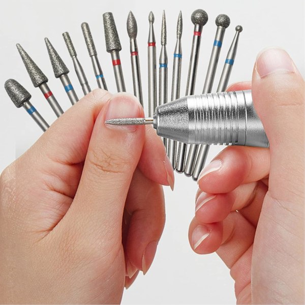 30 st Nagelborrdiamant Professionella Nagelborrbitar Ta Bort Gel Akryl Nagelband Volframkarbid Nagelborrbitar Set 1