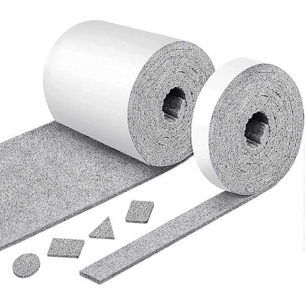 Grey 2 Rolls Felt Strips, Self Adhesive Felt Strong Felt Strips