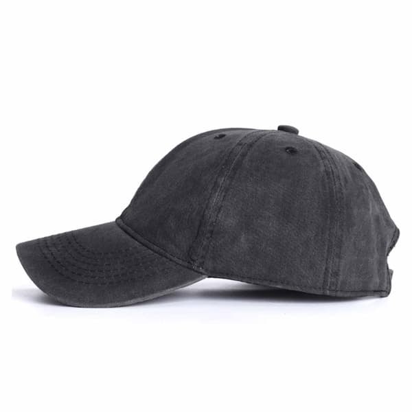 Sort Kasket Vintage Distressed Jeans Vasket Strapback—pa