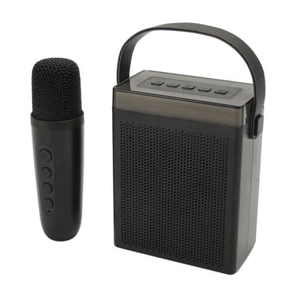 Karaokemaskine Multifunktion RGB Lighting Bærbar Bluetooth-højttaler med 2 trådløse mikrofoner til voksne og børn Sort
