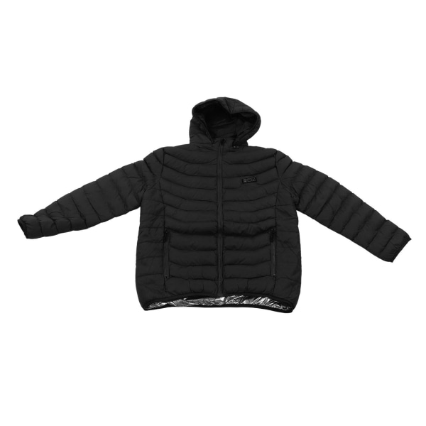 11 områder Opvarmet jakke Udendørs USB Elvarme Jakker Warm Sprots Thermal Coat Tøj Opvarmelig bomuldsjakke til mænd Sort XL