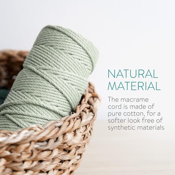 3 Farver Macrame Garn, Macrame Reb 3mm X 100m Naturlig Macrame Bomuld