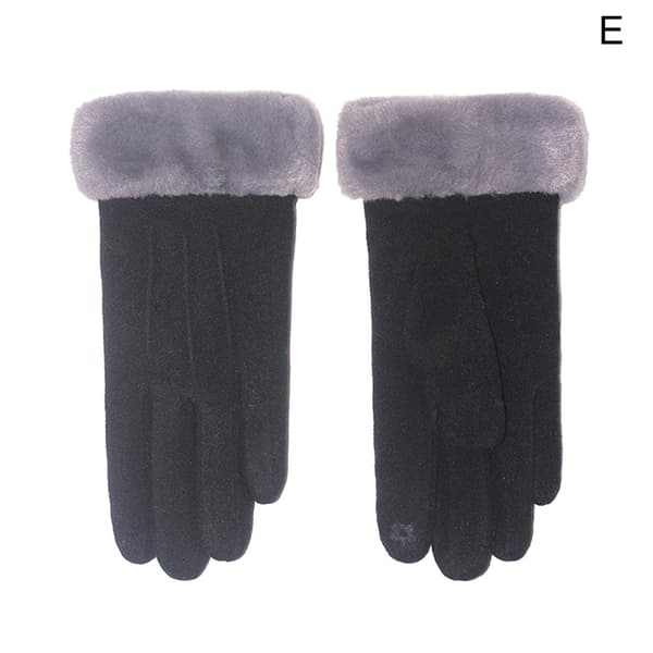 Damer Vinterhandsker Mode Mocka Varme Plys Finger Handsker