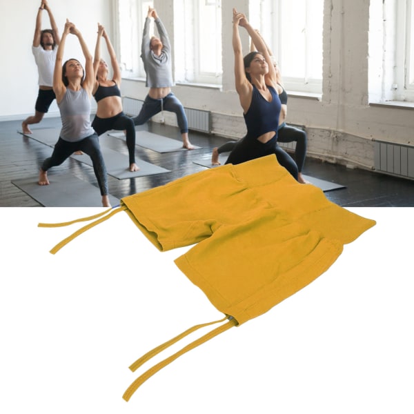 Butt Lifting Yoga Shorts Snørebånd med snøre Sømløs højtaljet mavekontrol yogashorts til sport, løb gul