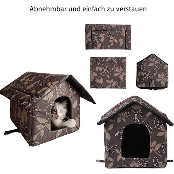 Udendørs kattehus, vinterfast udendørs kattebur til katte (L)