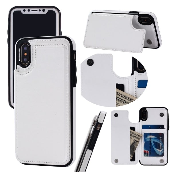 Mobilskall deksel lommebokdeksel kortholder for iPhone 13 mini 5.4 Hvit—PA