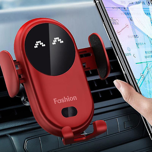 Smart bil trådløs oplader automatisk sensor telefonholder (sort)（PA)
