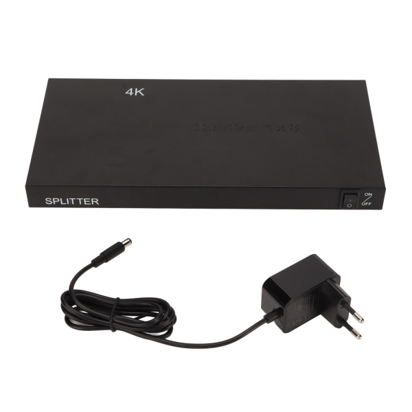 HD Multimedia Interface Splitter 4K 1x8 ljudvideofördelare med laddare för PS3 4 5 för Switch TV Monitor PC EU-kontakt