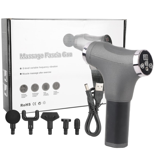 Muskelmassagepistol Genopladelig Deep Tissue Massager Håndholdt Percussion Fascia Massager