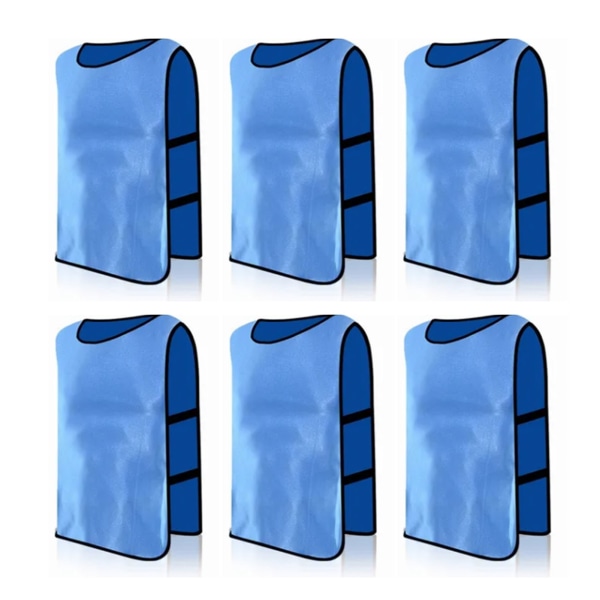 6 kpl Jalkapalloharjoitusliivi kirkkaan värinen, erinomainen vettä imukykyinen jalkapalloscrimmage-joukkueen harjoitusliivi aikuisen siniselle