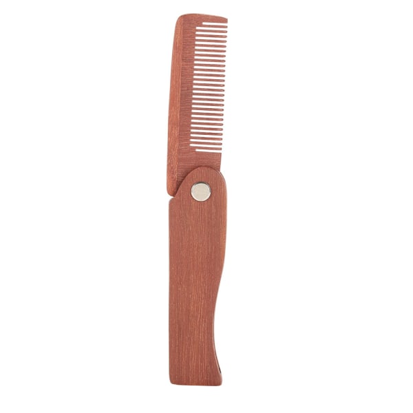 Kannettava luonnollinen puinen partakampa taitettava tasku viiksien muotoilukampa