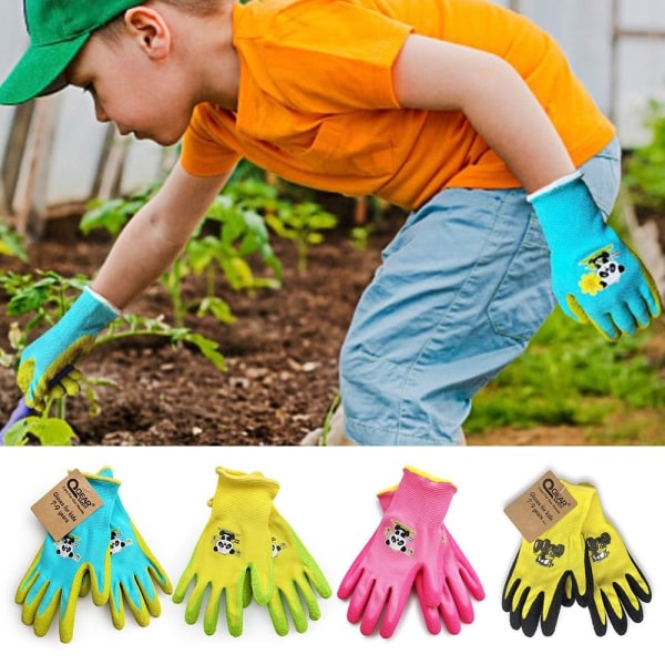 Barnehansker Kids Work Gloves Kids Garden Gloves GULE SS Gule SS Yellow S-S