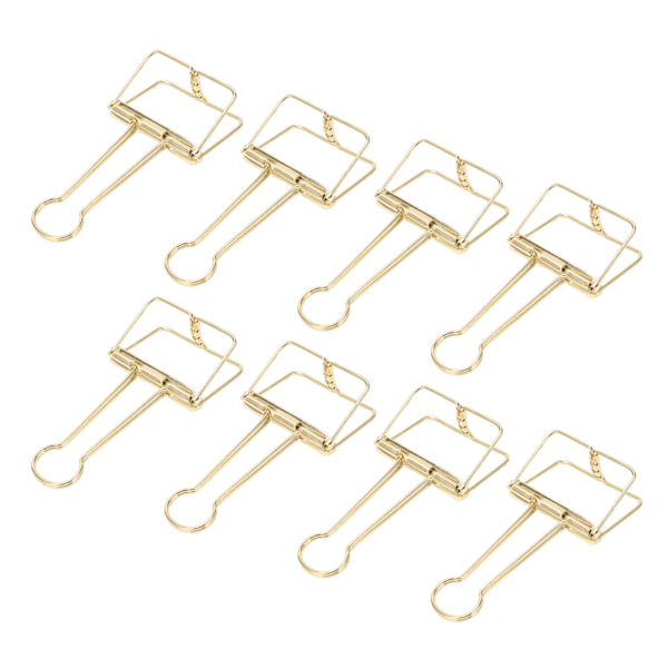 30 stk. Trådklemmer 5 cm Bred Hul Stark Metalklemmer Bred Anvendelse Metalklemmer til Hjemmekontor Skole Guld