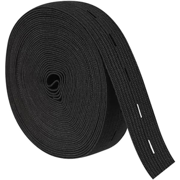 Elastisk øjetbånd med elastik, praktisk og alsidig sort bredde: 2 cm