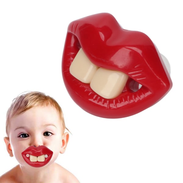 Morsom smokk Nydelig rød leppeform Trygg miljøvennlig silikon munnstøtte spedbarnssmokk