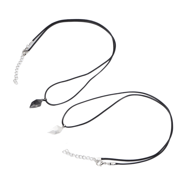 Par Halsband Justerbar storlek Magnetisk hänge Design Hjärtformad Matchande Halsband Kombination 1