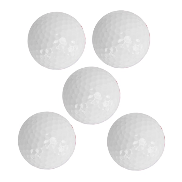 5 stk Golf Sports Træningsbolde 2 Farve Golf Putting Practice Ball Sæt Dobbelt Layer Golf Gavebold til Home Hotel Rød og hvid