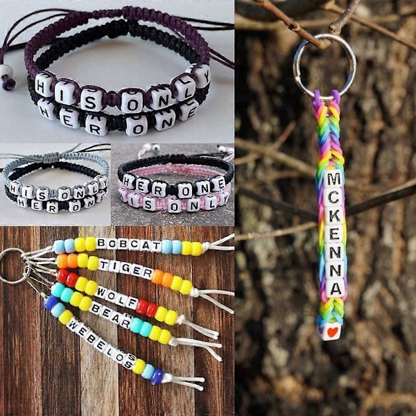 4000-delars Pony Beads-set, inklusive 2400 Rainbow Pony Beads och 1600 Bokstavspärlor, 24 Färger 4 Stilar Kandi Pärlor