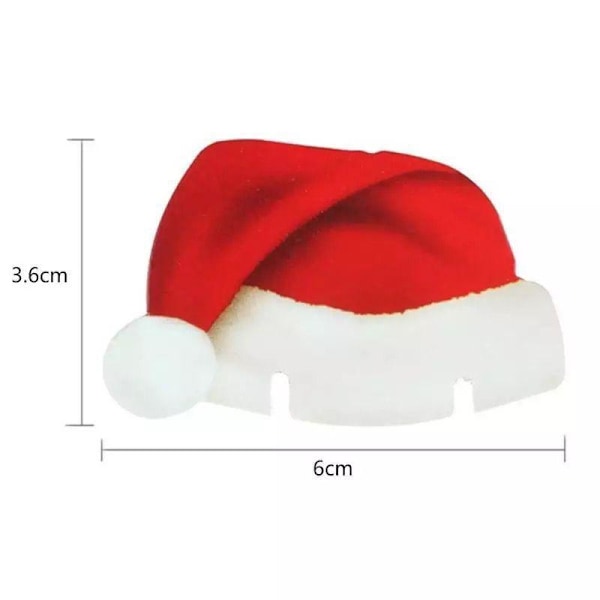 10 stk Julekopkort Julemandshue Vinglas Dekoration Juletræspynt Til Hjemmet Julepynt Festpynt Nytårsgaver Matches the image