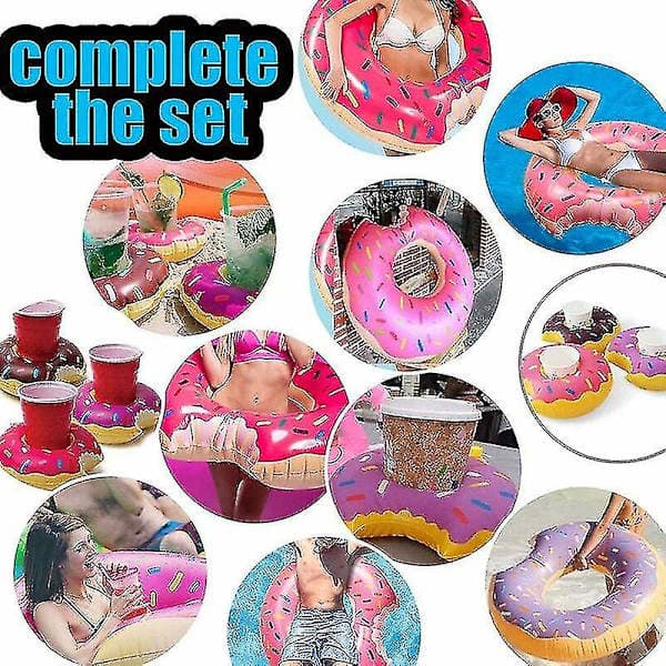 Stor Oppustelig Jordbærdoughnut Pool Float, Legetøj til Stranden til Sommeren, Flydende Ring til Voksne