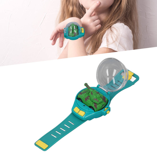 2,4 GHz miniur RC bil-tank legetøjslegering USB-opladningsur RC billegetøj til børn over 3 år Grøn