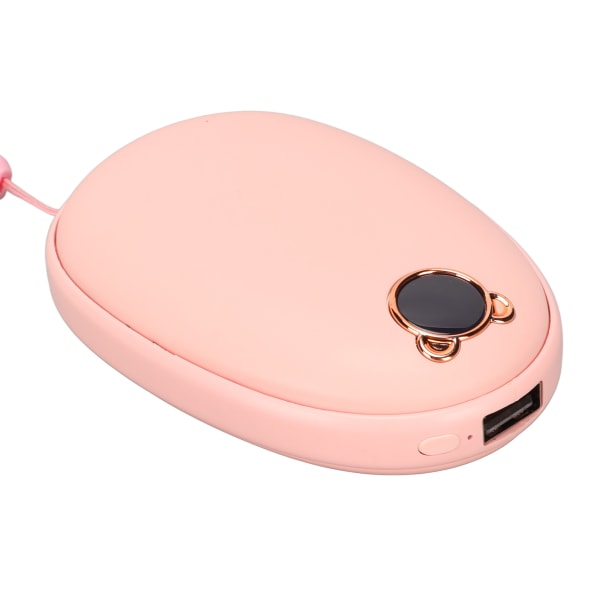 Bærbar håndvarmer USB genopladelig stor kapacitet 2 i 1 håndvarmer Powerbank til studerende Pink 8000mAh
