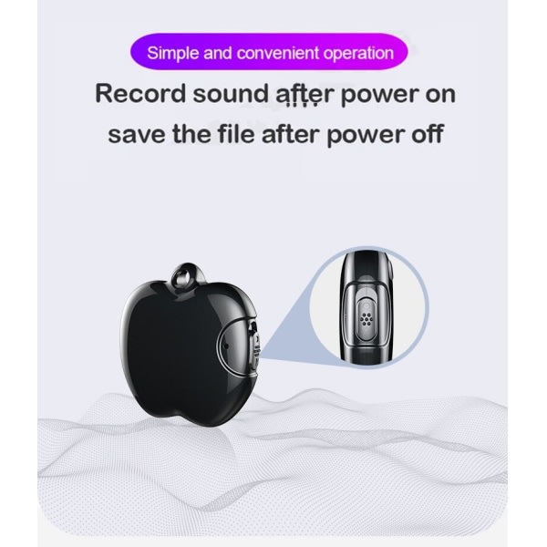 Hänge Mini Digtal Voice Recorder Aktiverad hemlig mikrodiktafon Oculta Professional Small Listening Device Espia MP3-spelare 16GB