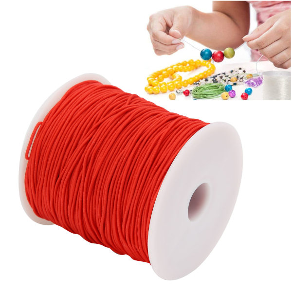 Multifunktionelt elastisk tråd gør-det-selv-rødt polyesterstrengshåndværkstilbehør til armbåndssmykker
