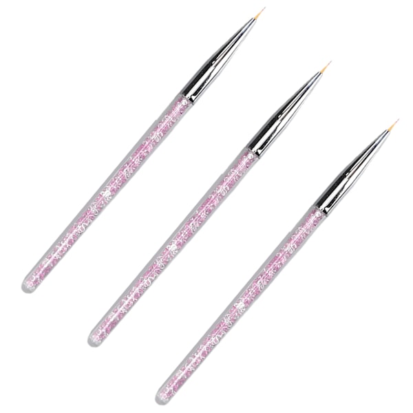 3 st Nail Art Liner Pensel Bekväm Dammsäker Multifunktionell Nail Art Point Drill Ritning Pensel Penna för Hemma Nagelsalong