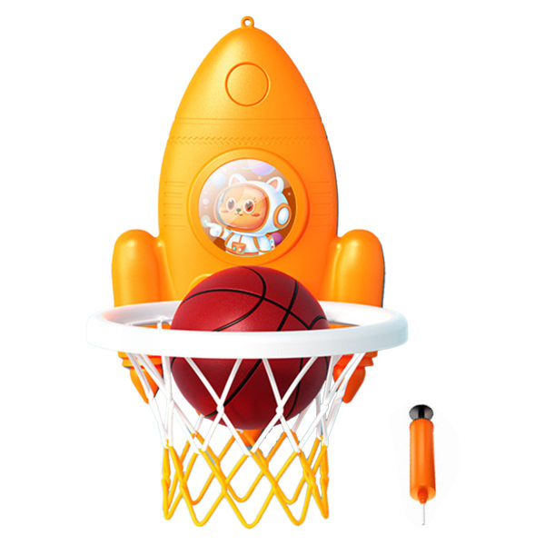 Rocket Basketball Hoop Ammuntakouluttaja Lasten Koripallo Trainer Kokoontaittuva Set lapsille Oranssi