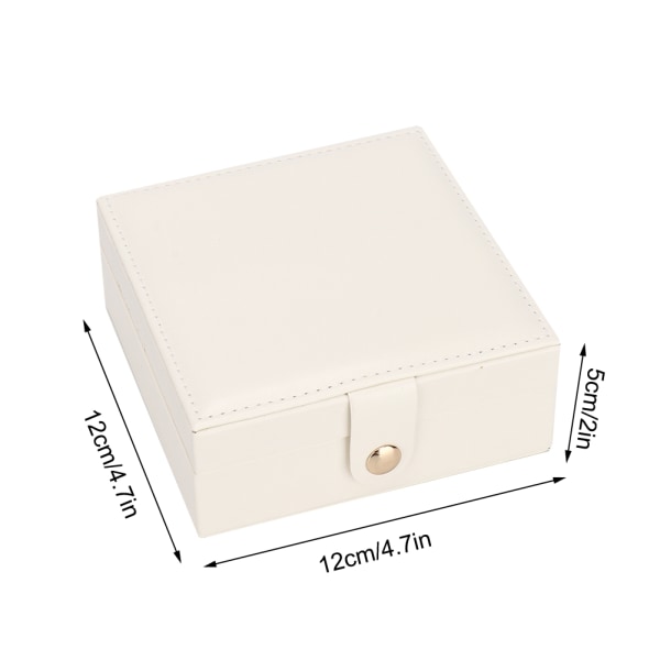 Simple bærbare PU-læderøreringe Smykker Organizer Opbevaringsholder Box Case (hvid)