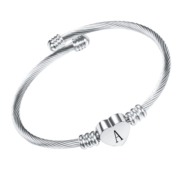 Armband av titanstål Elegant klassisk enkel design Armband i form av bokstaven A för kvinnor
