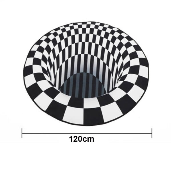 3D Vision Stereomat Plaidnon Slip Absorberende Gulvmatte 120x120cm 120x120cm