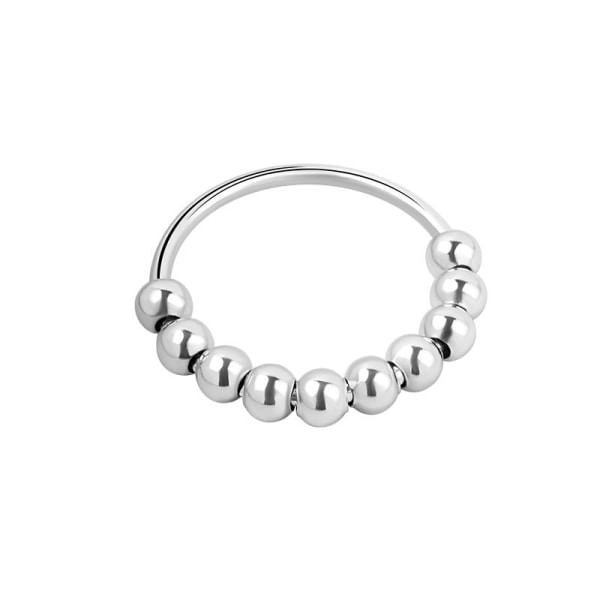 Antistressring med 10 roterbara pärlor koppar platinafärgad 18,