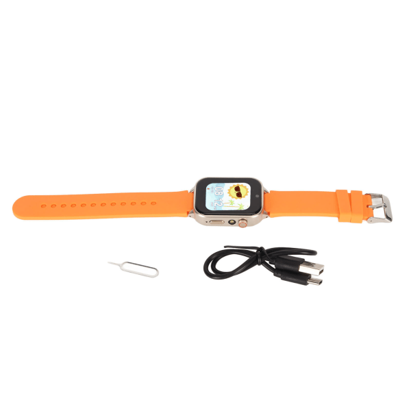 Smart watch för barn Dubbla kameror Flera funktionella högupplösta watch -telefoner för 4 till 12 år gamla pojkar Flickor Orange