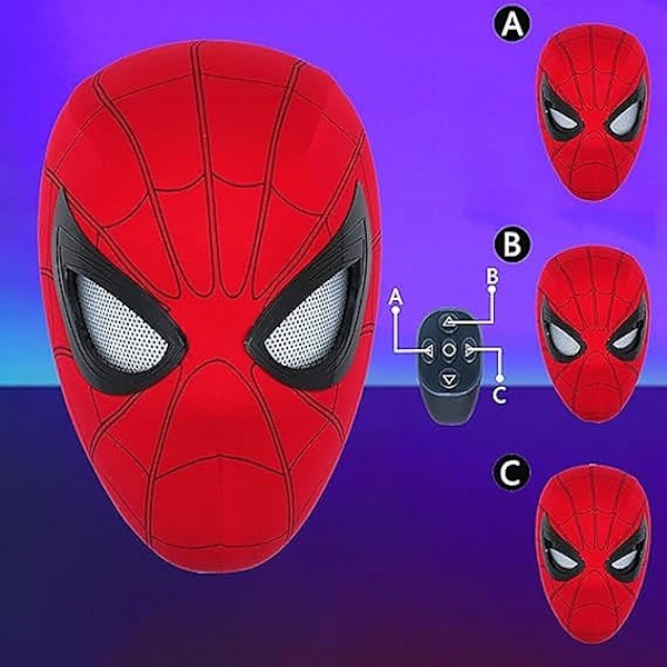 Paris_Mascara Spindelmannen Huvudbonad Cosplay Rörliga Ögon Elektronisk Mask Spindelmannen 1:1 Fjärrkontroll Elastiska Leksaker För Vuxna Barn Present