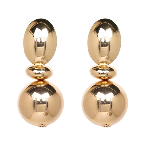 Fashionabla runda örhängen för kvinnor Legering Elegant dekoration med öronnubbar för fest (guld)