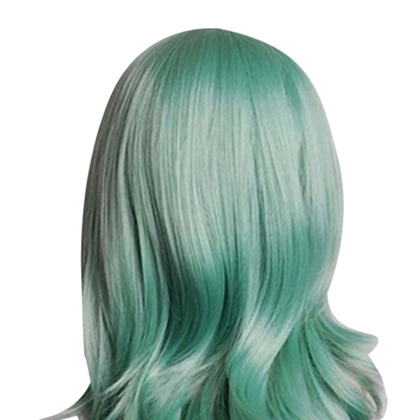Grön lång lockig peruk 70 cm bekväma andningsbara mesh Design lockig grön peruk för cosplayfest