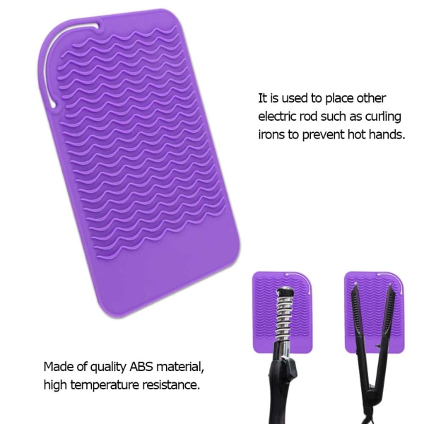 Varmebestandig varmeisolasjonspute sammenleggbar matte for elektrisk hårrullepinne (lilla)