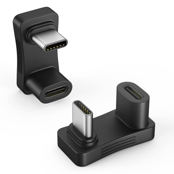 180° vinkel USB C-adapter, 2-pack USB Type-C hane til USB-C hona