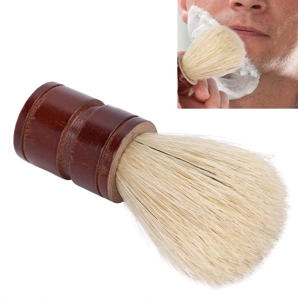 Skægbarberbørste Salon Moustache barberingsstylingbørste med træskaft til mænd